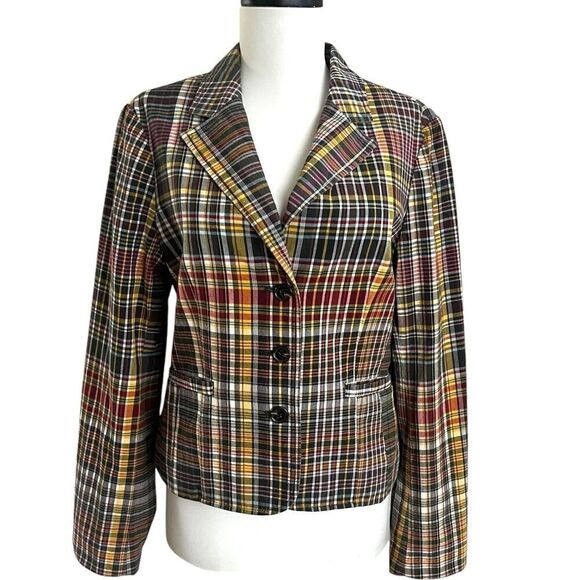 Vintage Tommy Hilfiger Y2K Plaid Blazer S Fitted  Academia School Prep Preppy - Picture 2 of 15